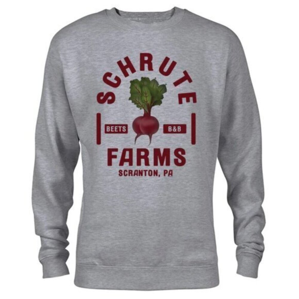 The Office Schrute Farms Crew Neck Sweatshirt Grey Size L